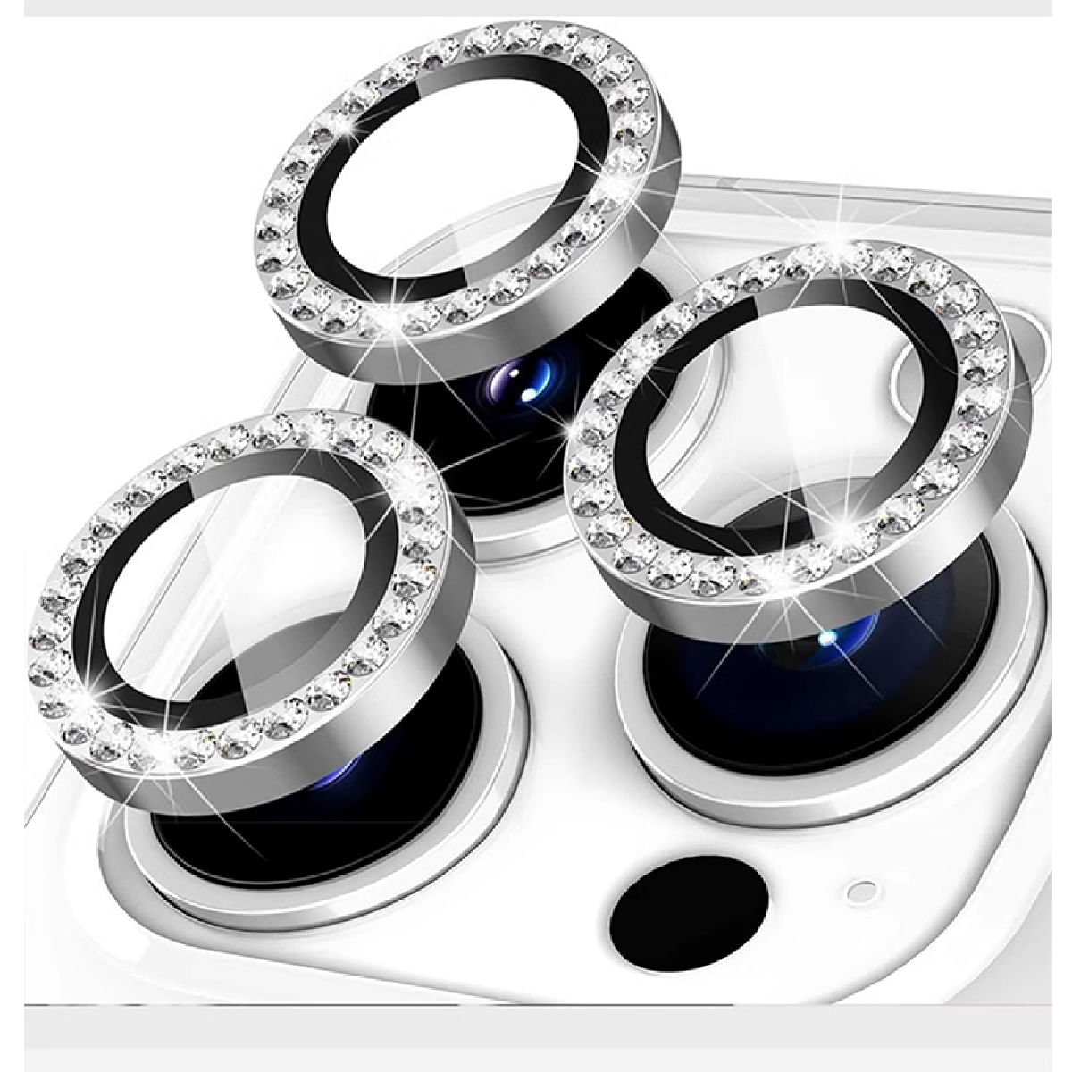 Película Lente Câmera Strass Brilho Compatível Com Iphone 16 Tela De 6.1 Proteção