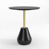 Mesa Auxiliar Para Sala De Estar Duna Média Preto/dourado