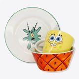 Kit 3 Peças Bowl, Caneca E Prato Bob Esponja