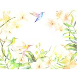 Kit 4 Jogos Americanos Floral Beija Flor 43cmx34cm Branco