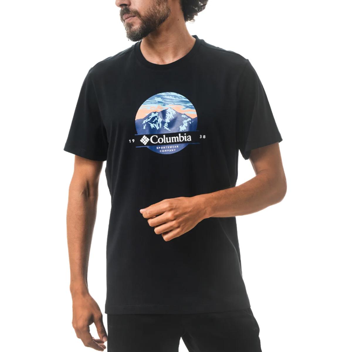 Camiseta Columbia Casual Manga Curta Basica Preto Algodão P