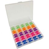 Caixa Organizador Box Estojo Plástico Com 25 Bobinas Baixas Coloridas Para Maquina De Costura - 10901