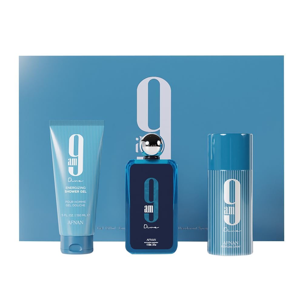 Conjunto De Perfumes Afnan 9 Am Dive Eau De Parfum 100ml + Gel De
