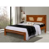 Cama Casal Madeira Maciça Mônaco Castanho