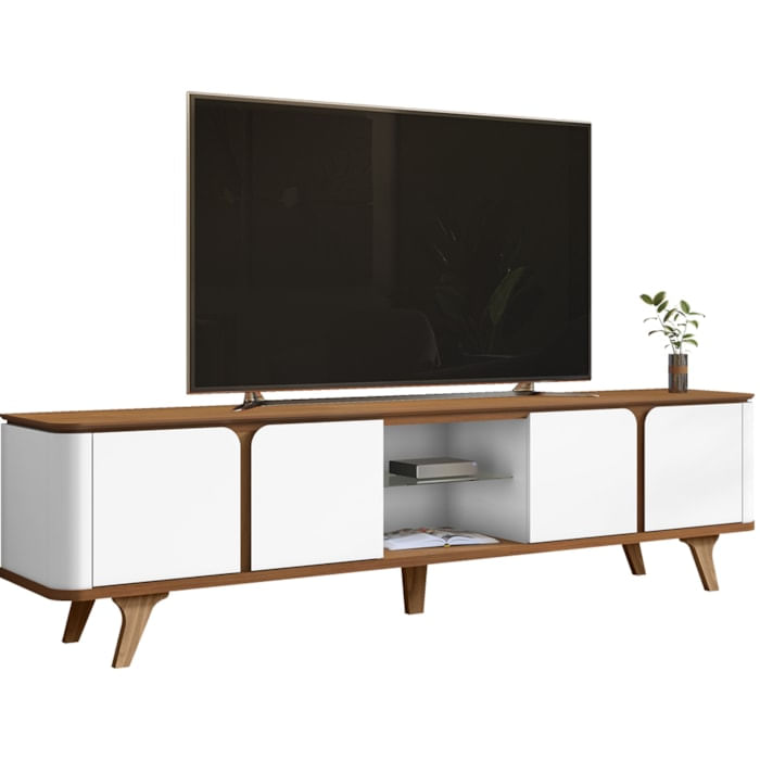 Rack Bancada Para Tv 60 Pol 217 Cm 11097 Cedro Branco Dcasa