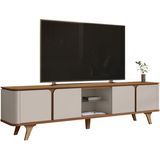 Rack Bancada Para Tv 60 Pol 217 Cm 11097 Cedro Off White Dcasa