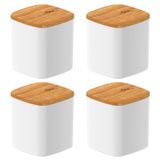 Kit Com 4 Potes Herméticos Keep 150ml Com Tampa De Bambu