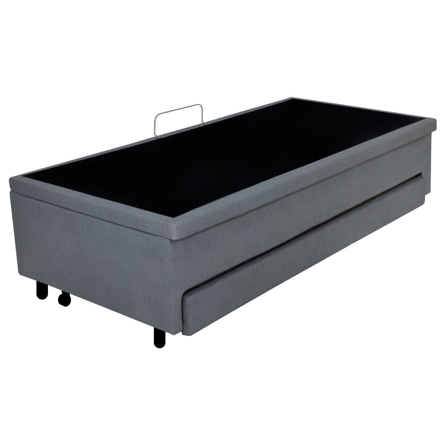 Bicama Solteiro Com Baú 88x188 Courino Cinza