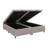 Base Cama Box Baú Queen Para Colchão 158x188cm Multimóveis Cr35238 Bege