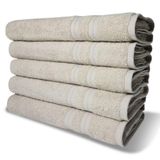 Kit 5 Toalhas De Banho 430g M Grande Grossa 80x150cm Lisboa Bege