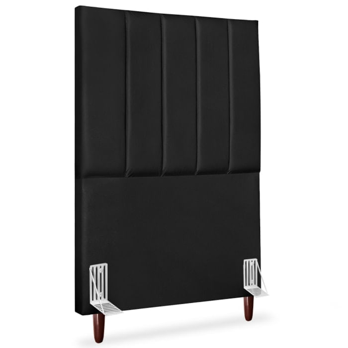 Cabeceira Solteiro 90cm Arlla Corano Preto Rm