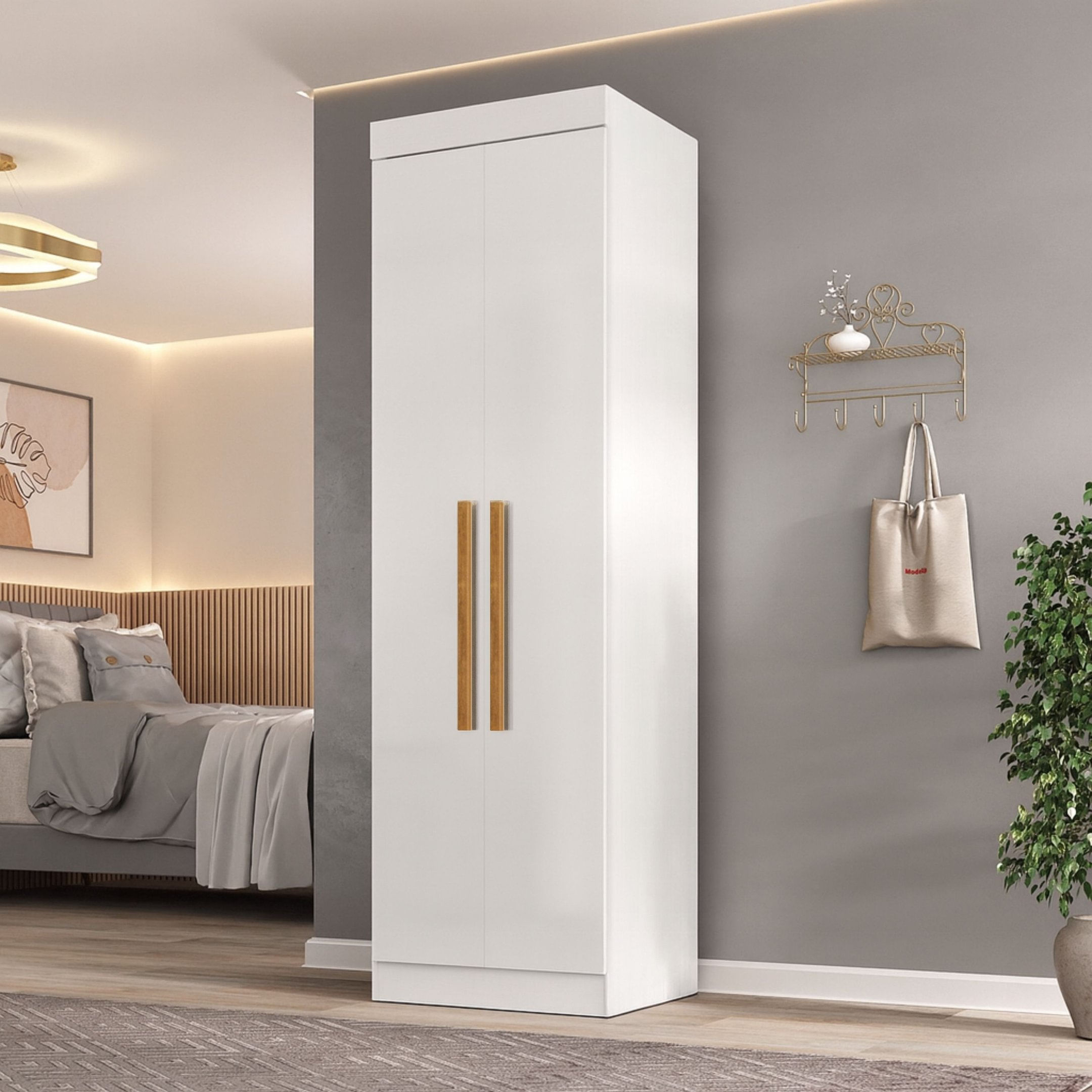 Guarda-roupa Compacto 2 Portas Mdp Paris Branco