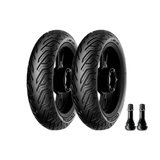 Kit Pneus Michelin 100/90-14 +130/70-13 + 2 Válvulas