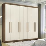 Guarda-roupa 8 Portas 4 Gavetas Master New Com Pés Jatobá/areia