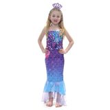 Fantasia Infantil Sereia Aquamarine Azul E Roxa
 P