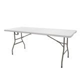 Mesa Dobrável Retangular Cusco Fratini 122 Cm (largura) Tampo Plástico Hdpe Branco Base Aço Carbono