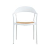 Cadeira Para Cozinha Com Braço Lia Branco/caramelo