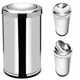Lixeira Inox Basculante 20 Litros Grande Cesto Lixo Vai Vem