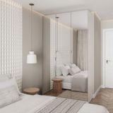 Guarda Roupas Modulado Com Espelho 3 Portas Com Cabideiro Hera Cabecasa Madeiramadeira Branco Geada/louro/cromado