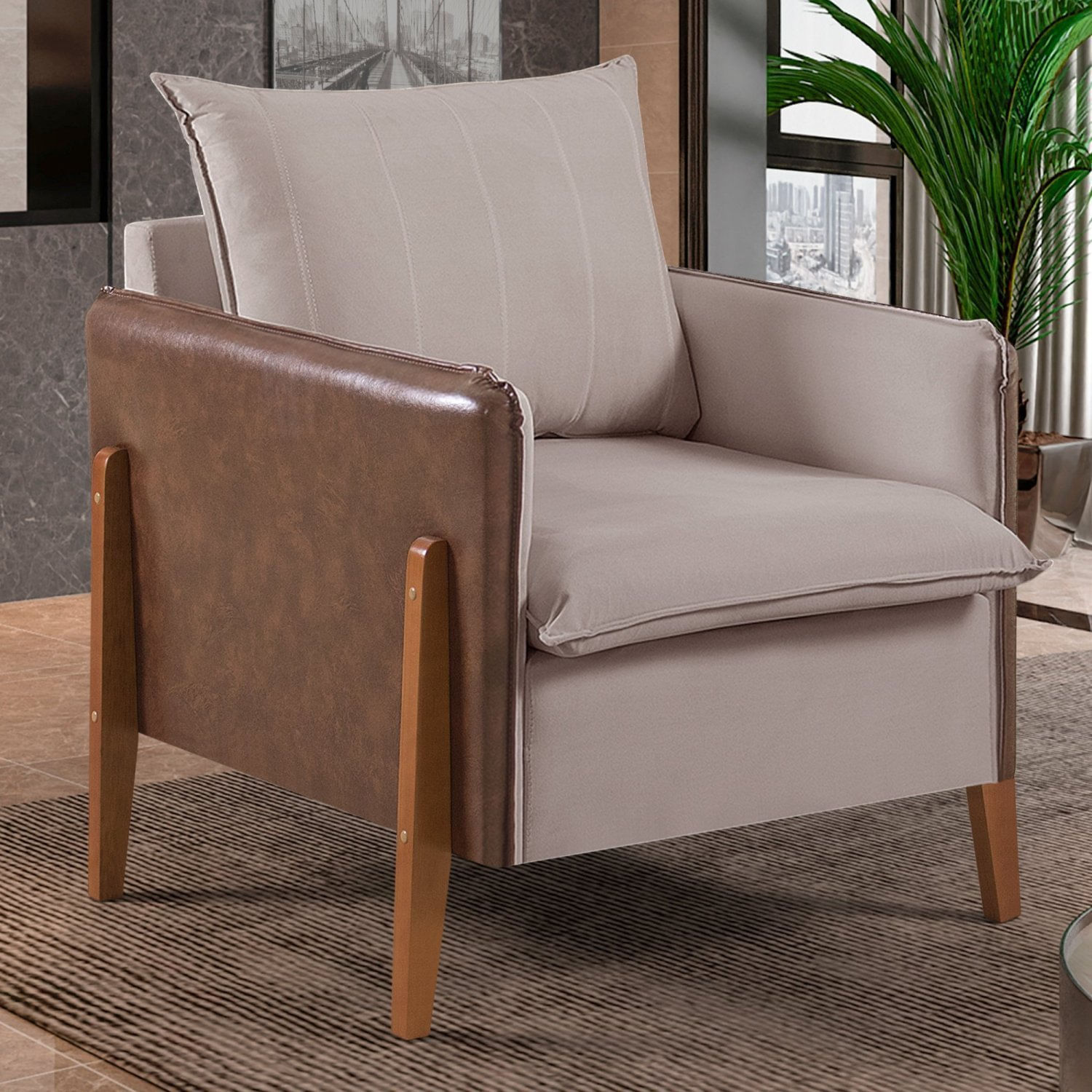 Poltrona Mm25 Martins Estofados Linho/bege