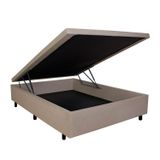 Base Box Baú Viúva Em Courino 120x203x42cm Bege