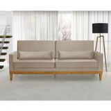 Sofá Living 3 Lugares Julie 220cm Nabas Estofados Bege