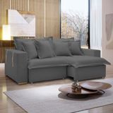 Sofá Cama Retrátil E Reclinável 240cm Arizona Com Almofadas Cinza