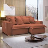 Sofá Cama Retrátil E Reclinável 240cm Arizona Com Almofadas Terracota