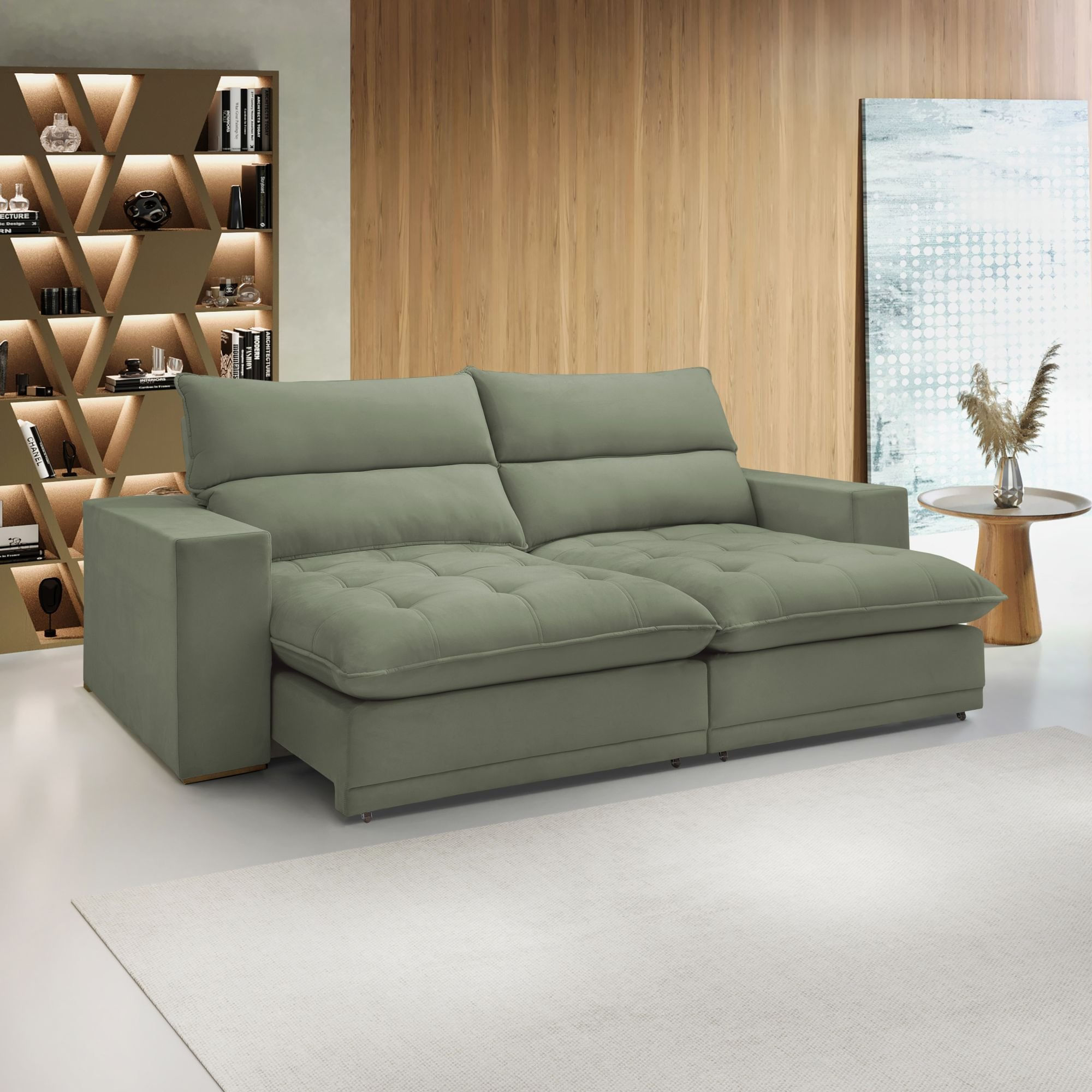 Sofá Retrátil E Reclinável Martinho 230cm Verde