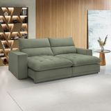 Sofá Retrátil E Reclinável 250cm Martinho Boucle Verde