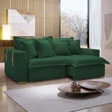 Sofá Cama Retrátil E Reclinável 240cm Arizona Com Almofadas Verde