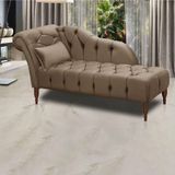 Chaise Longue Divã Montreal Veludo 160cm Speciale Home Castor