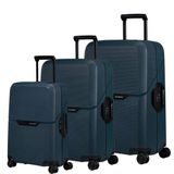 Conjunto De Malas Magnum Eco Samsonite Polipropileno Cadeado Tsa 4 Rodas Duplas P, M E G Azul Marinho