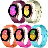 5 Pulseiras Compatíveis Com Galaxy Watch 7-6-5-4 20mm (coral-ouro-vinho-rosa-verde)