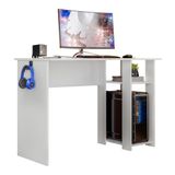 Mesa Computador Gamer 108 Cm Slim Com Suporte Ssx Multicoisas Branco
