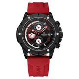 Relógio De Pulso Masculino De Quartzo Design Esportivo Luminoso À Prova Da Água 30m Vermelho