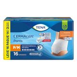 Fralda Descartável Adulto Tena Pants Dermacare Tamanho P/m - 4 Pacotes Com 16 Fraldas - Total 64 Tiras (leve 16 Pague 14)