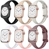 6 Pack Pulseiras Slim Para Apple Watch Series 9-8-7-ultra-se