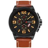 Relógio Masculino De Quartzo Mostrador Militar À Prova Da Água Design Esportivo Marrom