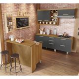 Cozinha 6 Peças Burguesa Gourmet Nesher 100% Mdf Freijó/grafite