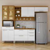 Cozinha 4 Peças Paneleiro Burguesa Premium Nesher 100% Mdf Freijó/branco