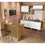 Cozinha 6 Peças Burguesa Gourmet Nesher 100% Mdf Freijó/branco