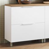 Balcão 1 Porta 1 Gaveta Marquesa 80cm Nesher 100% Mdf Branco/nature