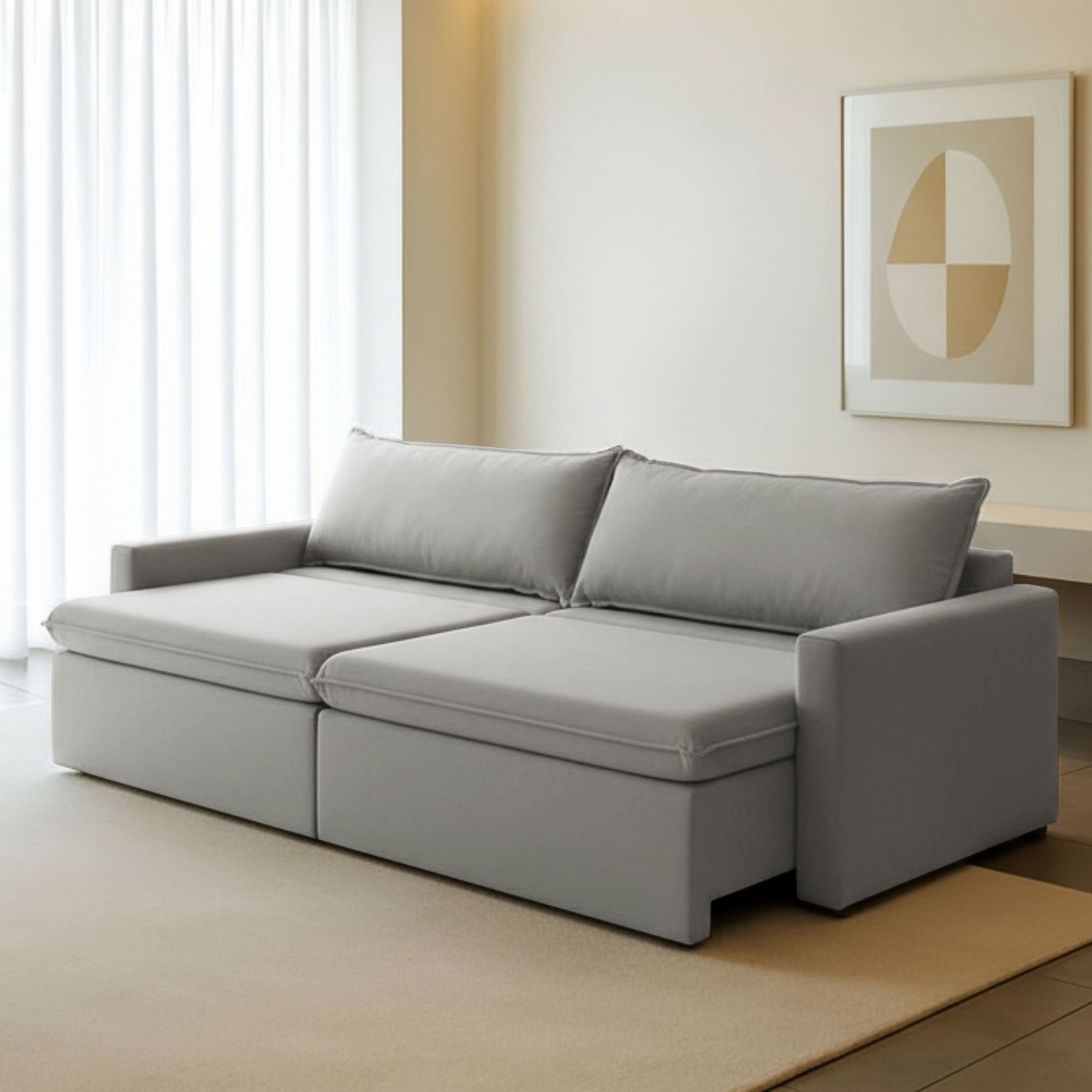 Sofá Cama Retrátil E Reclinável 180cm Marselha