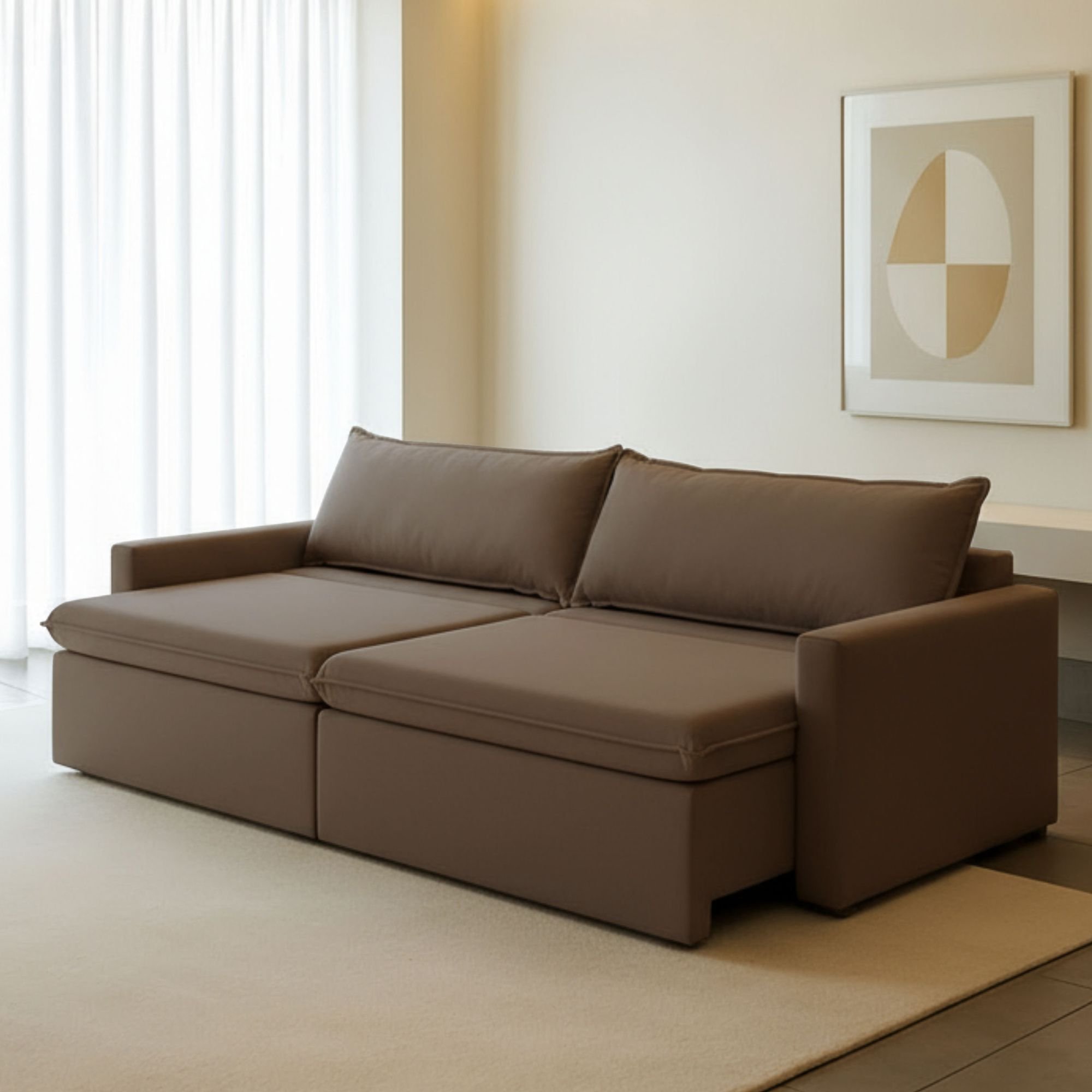 Sofá Cama Retrátil E Reclinável 180cm Marselha