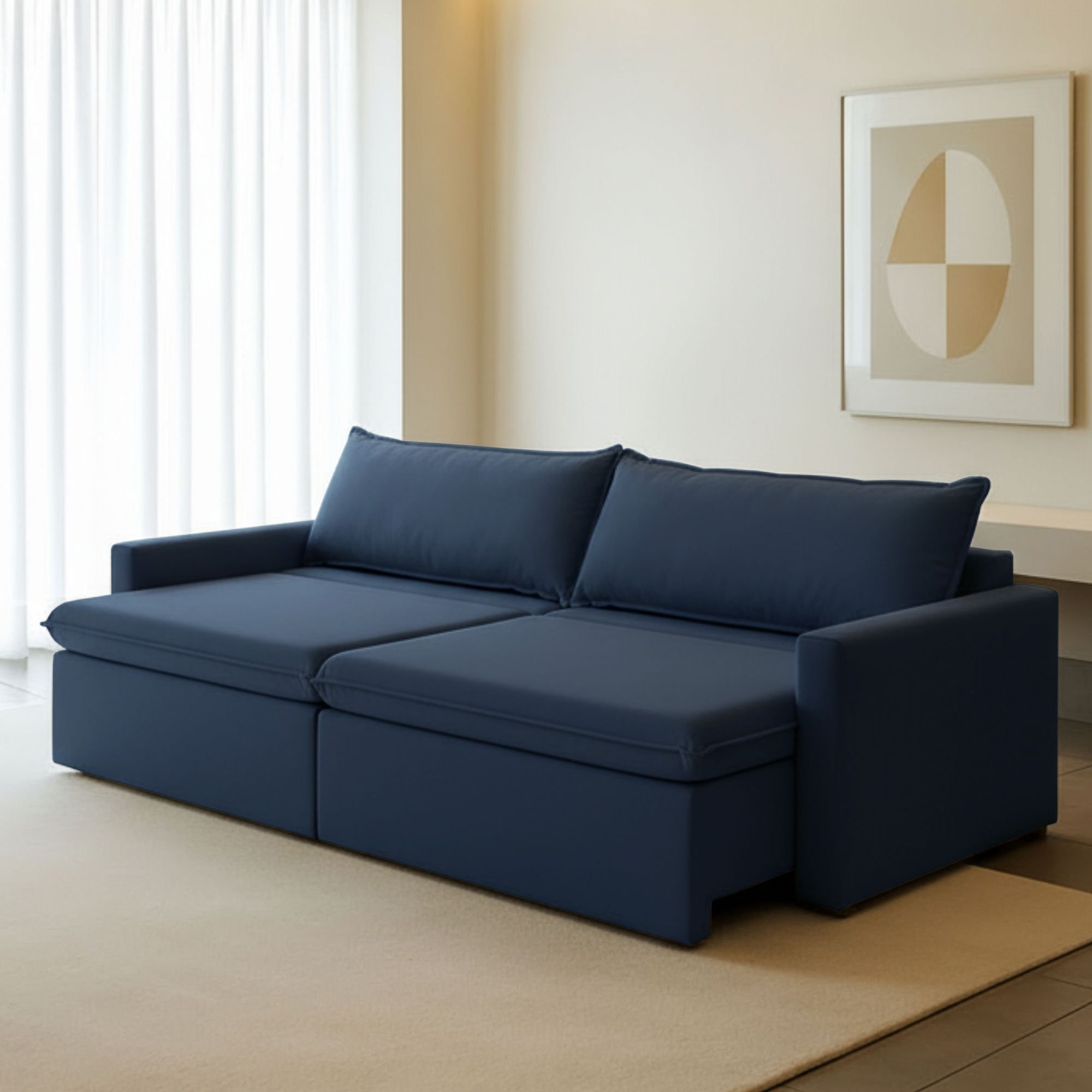 Sofá Cama Retrátil E Reclinável 180cm Marselha