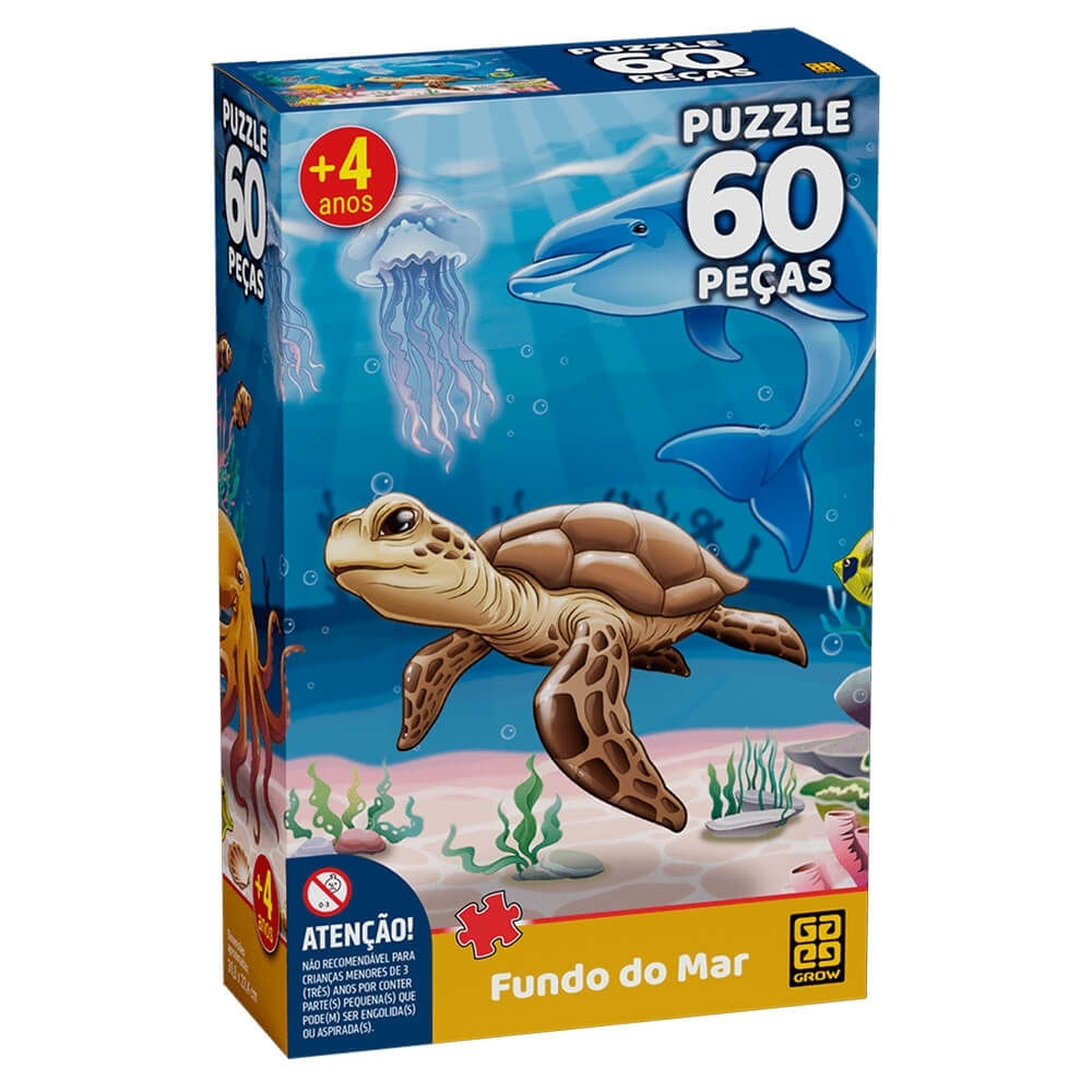 Quebra Cabeca Fundo Do Mar 60 Pecas Grow