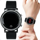 Relogio Feminino Led Aco Digital Social Redondo Presente