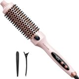 Escova Térmica Wavytalk Aquecida Redonda 3,8 Cm Rosa Sakura