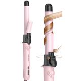 Ferro De Ondulação Rotativo Wavytalk, Ondulação Automática De 1 Polegada Para Ondas Fáceis De Até 430 ℉ Com Botão Home, Rosa Pálido